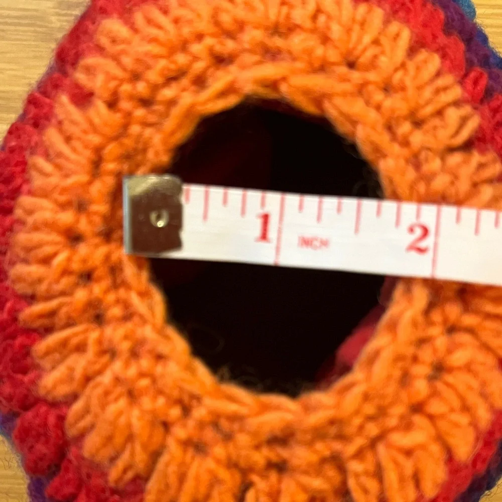 Wool Rainbow Ponytail Beanie